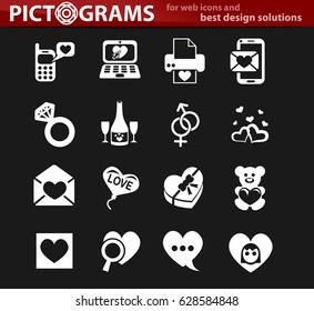 love vector icons for user interface design