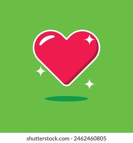 Ilustración vectorial de amor en fondo verde