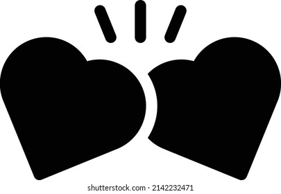 ilustración vectorial de amor aislada en un fondo transparente. iconos vectoriales de glifo para el concepto o gráficos web.
