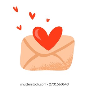 Carta de amor de Vector de mensajes de romance y conexión, el envío de la comunicación emocional para las celebraciones del día de San Valentín