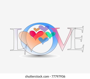 Love vector lettering heart design.