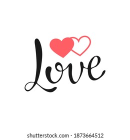 Love Vector Lettering On White Background Stock Vector (Royalty Free ...