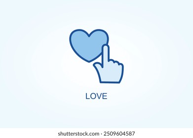 Liebesvektor oder Logo-Symbol-Illustration