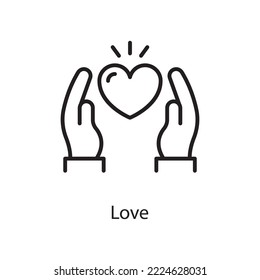 Love  Vector Outline Icon Design illustration. Love Symbol on White background EPS 10 File
