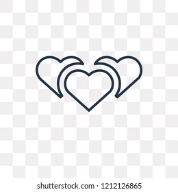 Love vector outline icon isolated on transparent background, high quality linear Love transparency concept can be used web and mobile