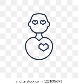 In love vector outline icon isolated on transparent background, high quality linear In love transparency concept can be used web and mobile