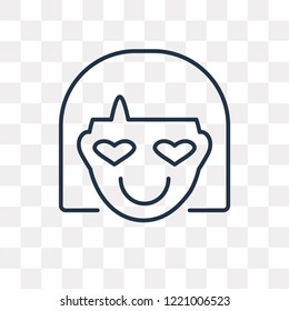 In love vector outline icon isolated on transparent background, high quality linear In love transparency concept can be used web and mobile