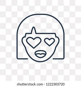 In love vector outline icon isolated on transparent background, high quality linear In love transparency concept can be used web and mobile