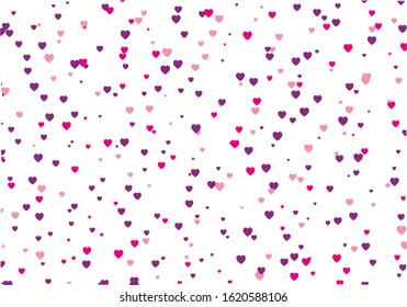 Love vector pattern. Invitation on white backdrop. Confetti background. Beautiful confetti hearts, great design for any purposes. Vector wallpaper. Colorful celebration background.