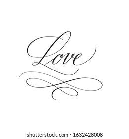 Love vector pen ink calligraphy romance design