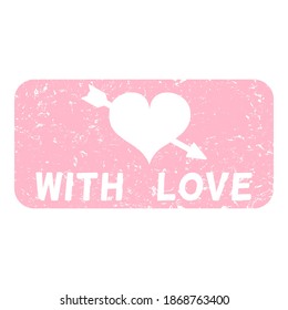 Con Amor Vector Estampado Rectángulo Rosa