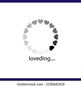 love vector progress loading bar, love loading icon, loading illustration