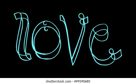 love. Vector quote. Hand lettering. Typographic element for your design.