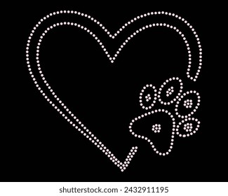 Love Vector Rhinestone t shirt design