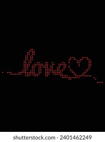 Love Vector Rhinestone t-shirt design