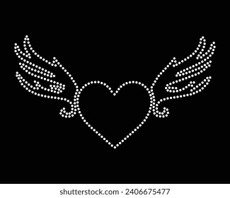 Love Vector  Rhinestone t-shirt design