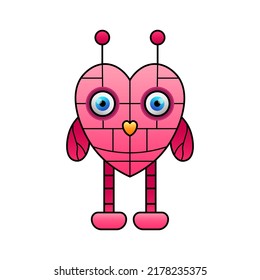 Liebesroboter-Design-Maskottchen kawaii