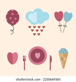ilustración del día de San Valentín del conjunto de vectores de amor.