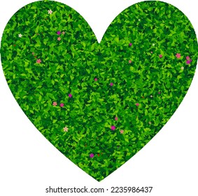 love vector sign or symbol with full leaf and tiny flower inside area