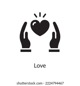 Love  Vector Solid Icon Design illustration. Love Symbol on White background EPS 10 File