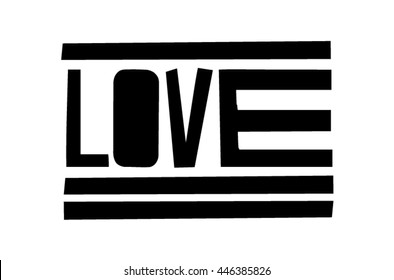 Love vector with stripes in black.