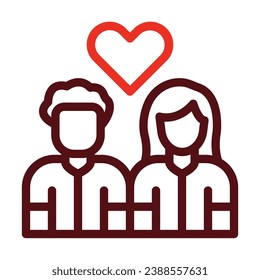 In Love Vector Thick Line Two Color Icons For Personal And Commercial Use.
