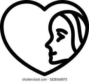 icono de línea delgada del vector de amor 