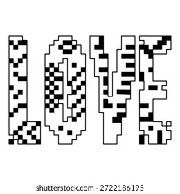 Liebe Vektor Schreiben in Pixel-Stil.