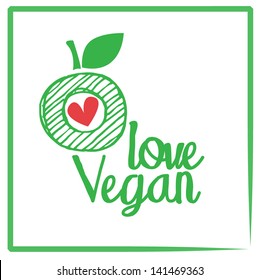 love vegan card design.  vector illustration