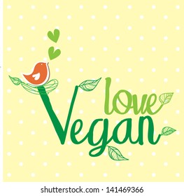 Love Vegan Card Design Vector Illustration Stock Vector (Royalty Free ...