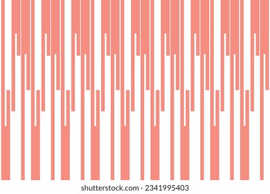 Love of vertical stripe pattern. Design simple light red on white background. Design print for illustration, texture, textile, wallpaper, background. Set 8