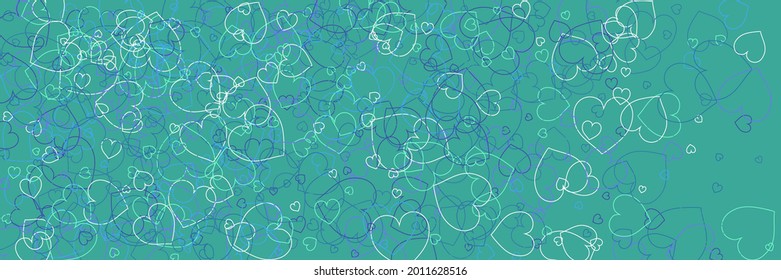 Love Vibrant Party Modern Art Pattern. Blue Vivid Bright White Turquoise Simple Romantic Pic. Colorful Confetti Green Purple Violet Modern Design. Neon Hearts Multicolor Silhouettes Azure Style.