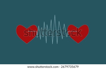 Love vibrations, Hearts connected. Vector Design Illustration.