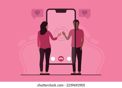 Love Video Calling On Mobile Vectorart