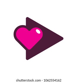 Love Video Logo Icon Design