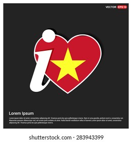 I love Vietnam flag heart