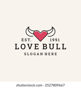 Love viking logo template vector illustration design