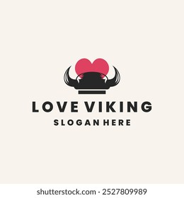 Projeto de ilustração de vetor de modelo de logotipo da Viking Love