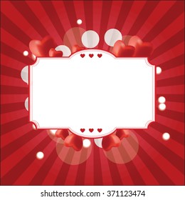 Love Vintage Card With Hearts, Vector Illustration