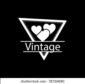 love vintage retro badge