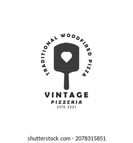 Love and Vintage Spatula Pizza Pizzeria logo template Logo design