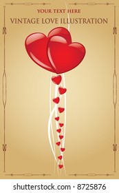 Love vintage vector illustration