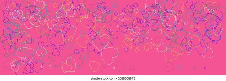 Love Violet Rainbow Ornamental Fabrics. Neon Purple Bright Confetti Pink Modern Design. Colorful Party Vibrant Hearts White Romantic Background. Vivid Blue Multicolor Silhouettes Green Print.