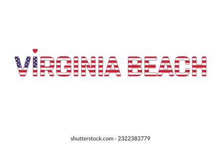 I love Virginia Beach, Love Virginia Beach, Virginia Beach Vector, City of United States, City of United States of America, Flag of United States, I love United States, Love, Vector