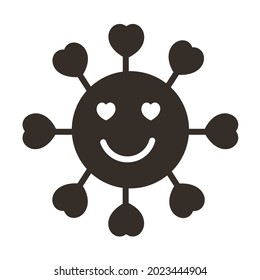 
the love virus logo has the meaning of spreading kindness and love does not mean a harmful virus