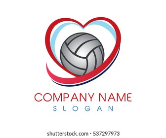 Love volleyball logo