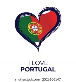 Eu adoro o País de Gales e Portugal com a Bandeira no Coração. Reino Unido amor Emblem isolado no fundo branco. Vetor, Ilustração, Isolado, Amor, Plano de Fundo.