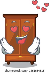 In love wardrobe isolated in the a cartoon