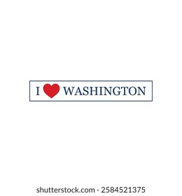 I Love Washington Letter Vector Template