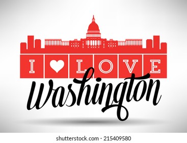 I Love Washington Typography Design